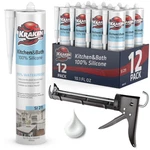 Kraken Bond Kitchen & Bath Silicone + Gun - Set 10.1OZ 12 Pack White. Fixed Price $77.99.