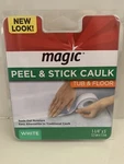 Magic Peel & Stick Caulk Floor White 1-1/4" X 5' Bathtub Shower Water Seal. Fixed Price $9.95.
