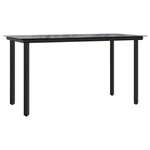 Dining Table Black Powder-coated Steel, Tempered Glass Vidaxl. Fixed Price $305.99.