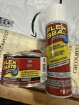 Flex Paste 1LBS,BLACK, Waterproof Paintable Putty + Seal Liquid Rubber 14OZ. Fixed Price $24.97.