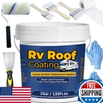 Qiveaory 1GAL 133FL Oz Liquid Rubber Rv Coating Waterproof Sealant White Ca. Fixed Price $73.63.