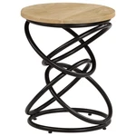 Vidaxl Industrial End Table With Solid Mango Wood Round Top, Iron Legs, Vintage,. Fixed Price $116.99.