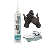 Marine Adhesive Sealant 4000 Uv, 10 Oz White Semi-permanent Watertight B. Fixed Price $25.16.