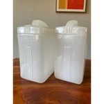 Art Deco Clambroth Glass Coffee And Sugar Canisters Vintage Kitchen. Fixed Price $150.00.