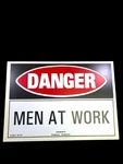 Danger Men At Work Vinyl Sign For Job Site Business Indoor Nos 10X13. Fixed Price $9.49.