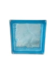 Glass Block - Mulia 8X8X3 Blue Wave (7 1/2" 1/8"). Fixed Price $10.00.