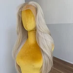 Blonde Long Straight Natural Lace Frontal Wig Synthetic Hair Heat Resistant. Fixed Price $45.46.