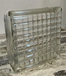 Vintage Glass Architectural Building Block Open Back Geometric Design 5.5X5 5/8. Fixed Price $31.50.