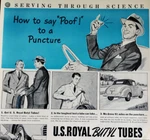 Vintage 1946 Ad Us Rubber Co Royal Butyl Car Tire Tubes Serving Through Science. Fixed Price $8.97.