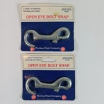 Lot Of (2) Peerless Rigid Open Eye Bolt Snap 3/8", Zinc Plated 50 Lbs Load. Fixed Price $5.21.