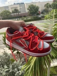 Nike Dunk Low Off-white University Red. Fixed Price $250.00.