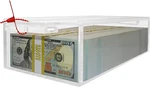 Clear Acrylic Cash Box With Slipping Cover - 5MM Thickness 8MM Lock Hole. Fixed Price $90.99.