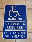 Vintage Reflective Metal Handicapped Parking Only $200 Fine Sign Heavy Gauge.. Fixed Price $19.99.