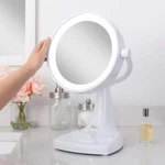 Zadro Makeup Mirror 11"X17.5 Adjustable B-fold Freestanding Round Lighted White. Fixed Price $116.87.