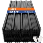 Brakki Metal Roofing Panels 52.4 Ft Black 10PCS/L42.52",. Fixed Price $133.35.
