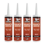 Liquid Rubber Caulk - Hybrid Adhesive And Protective Sealant, White, 4 Pack. Fixed Price $78.91.