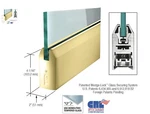 Crl Polished Brass 1/2" Glass 4" Tapered Door Rail Without Lock 35-13/16" Long. Fixed Price $340.00.