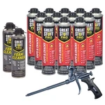Great Stuff Pro Gaps & Cracks Foam 12 Cans, Teflon Gun, Cleaner. Fixed Price $200.79.