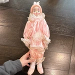 Abc Distributing, Inc. 21" Porcelain Pierrot Doll Pink Soft Body. Fixed Price $28.00.