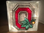 Ohio State University Buckeyes Light Up Glass Block / Osu Decor Football Sports. Fixed Price $60.00.