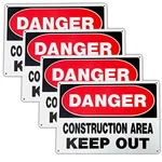 Pack "danger Construction Area" Signs 10X14 Inch Rust-free Aluminum Weather.... Fixed Price $23.60.