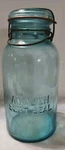 1900'S Amazon Swift Seal 1/2 Gallon Canning Jar Aqua Blue Wire Bale #5. Fixed Price $44.00.