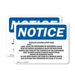 (2 Pack) Satellite Accumulation Area Saa# Label Osha Notice Sign Decal. Fixed Price $18.99.