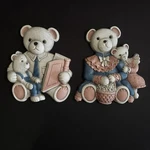 Vintage Homco Teddy Bear Family Storytime Wall Plaques 7604-1B 7604-2A Pink Blue. Fixed Price $12.95.
