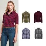 Premier Women's Mulligan Check Cotton Long Sleeve Shirt PR350 - Casual Wear. Fixed Price $54.39.