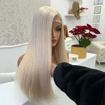 Heat Resistant Synthetic Hair Highlight Blonde Long Straight Hd Lace Front Wig. Fixed Price $40.21.
