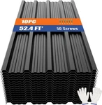 Brakki Metal Roofing Panels 10PCS 52.4 Ft Black Corrugated. Fixed Price $166.60.
