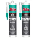 Akfix 918N White 100% Silicone Caulk For Kitchen And Bathroom (2X10.5 Fl.oz.).... Fixed Price $31.67.