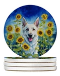 White German Shepherd Sunflowers Large Sandstone Coasters Pk DAC6083RCS4. Fixed Price $34.99.