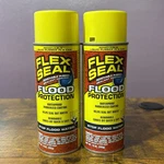 Flex Flood Protection Yellow Rubber Spray Sealant Two Pack. Fixed Price $53.99.
