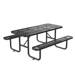 96" Steel Picnic Table With Umbrella Hole- Maintenance Free Outdoor Seating. Fixed Price $1099.00.