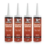 Liquid Rubber Caulk Hybrid Adhesive And Protective Sealant, White, 4 Pack-sale. Fixed Price $71.98.