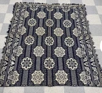 Blue And White Center Seam Coverlett, Mid 1800S 74"X64" 2 Small Holes. Fixed Price $250.00.