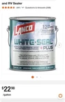 Lanco White-seal Plus Acrylic Elastomeric Roof Sealer Fiber Reinforced 1 Gal. Fixed Price $12.00.