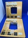 Vintage 3M Scotch 230 Drafting Tape Lot - Rolls 3/4" 60YD Retro Plaid Box. Fixed Price $21.75.