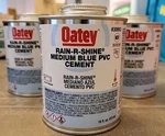 Oatey 30893 Rain-r-shine Medium Blue Pvc Cement 16OZ Swab Top (3 Cans). Fixed Price $29.99.