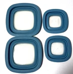 Rubbermaid Flex & Seal Set Replacement Lids Teal Window Stackable Lot Of 4. Fixed Price $19.98.