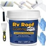 Qiveaory 1GAL/133FL.OZ Liquid Rubber Rv Coating White Waterproof Sealant Ca. Fixed Price $84.23.