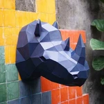 Rhino Head - 3D Papercraft World Sculpture Kit Wall Art. Fixed Price $23.95.