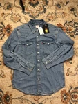 Levis Shirt Mens Small Blue Denim Western Snap Front Long Sleeve Standard Fit. Fixed Price $29.99.