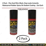 2 Pack - Flex Seal Mini, Black, Stop Leaks Instantlywaterproof Rubber Spray On. Fixed Price $16.00.