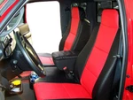 Ford Ranger 2006-09 Black/red Leather-like Custom Front Seat & Console Covers. Fixed Price $199.00.