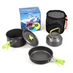 Westtune Camping Cookware Kit Aluminum Outdoor Portable Cooking Set Pot Pan Kett. Fixed Price $76.99.