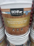 Behr Gal. #ST-533 Cedar Semi-transparent Waterproofing Wood Stain & Sealer. Fixed Price $175.00.