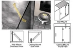 Crl SUP135SB Satin Brass 39" Thru-glass To Wall/ceiling Mounted Support Bar. Fixed Price $83.64.