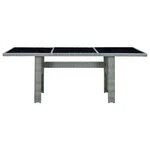 Outdoor Dining Table Garden Porch Patio With Glass Top Pe Rattan Vidaxl. Fixed Price $240.99.